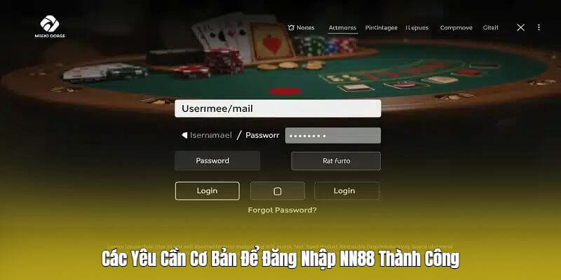 Điều kiện để đăng nhập Nn88 thành công
